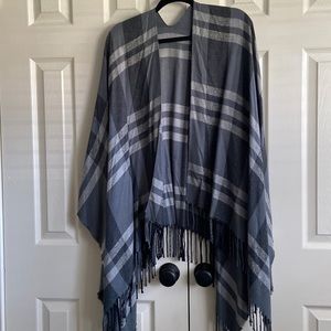 Beautiful grey plaid shawl from causebox